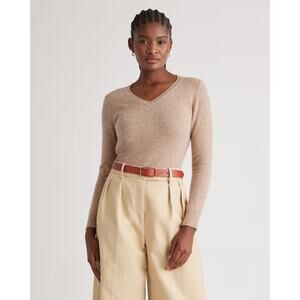 Quince Mongolian Cashmere Sweater Womens Small Tan 100% Cashmere Pullover